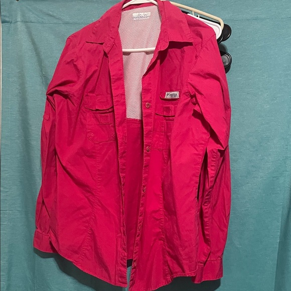 Columbia Red Casual Button Down Shirt - Picture 1 of 2